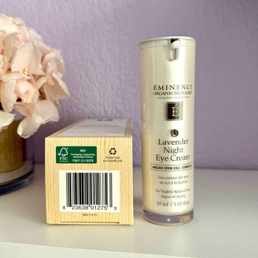 New! EMINENCE Organics Lavender Age Corrective Night Eye Cream, 30ml/1.05oz - Picture 5 of 6